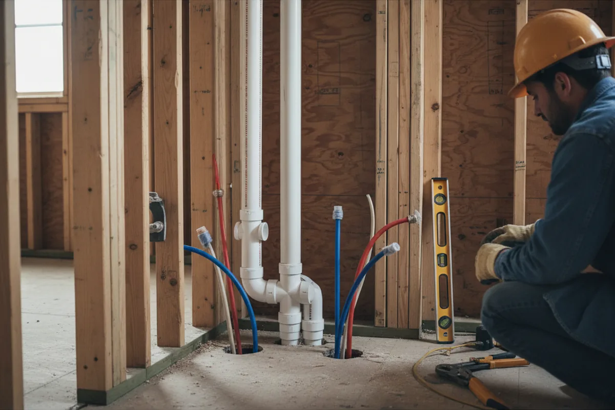 Drain and supply rough-in during Garbage Disposal Repair in Hagerhill